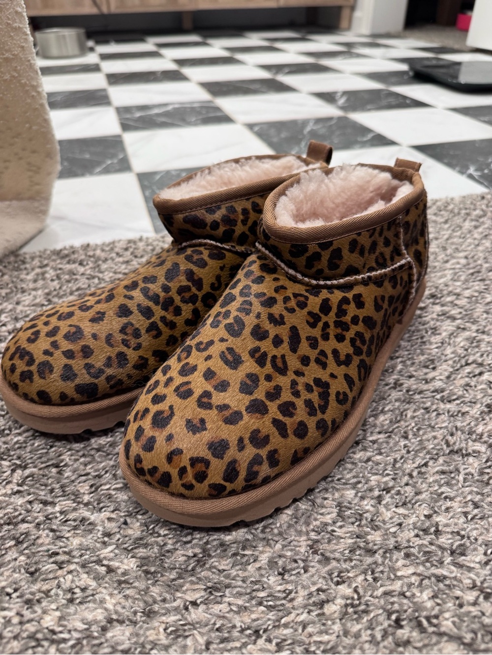 Leopard Print Faux Fur Ugg Boots